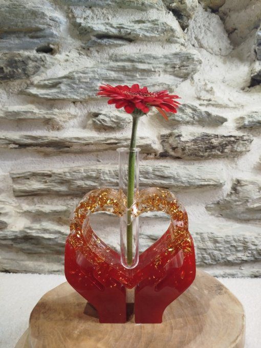 Soliflore coeur rouge